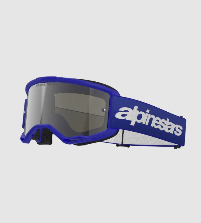 Maschera Alpinestars Vision 3 Wordmark Blu Lente Specchiata Argento