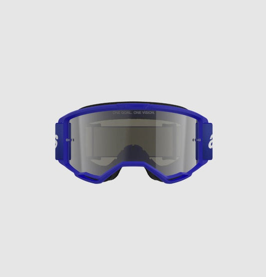 Maschera Alpinestars Vision 3 Wordmark Blu Lente Specchiata Argento