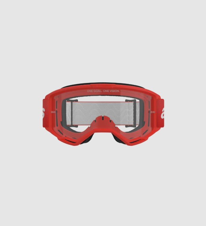 Maschera Alpinestars Vision 3 Wordmark Rosso Lente Trasparente