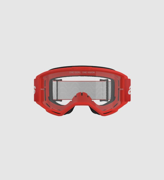 Maschera Alpinestars Vision 3 Wordmark Rosso Lente Trasparente