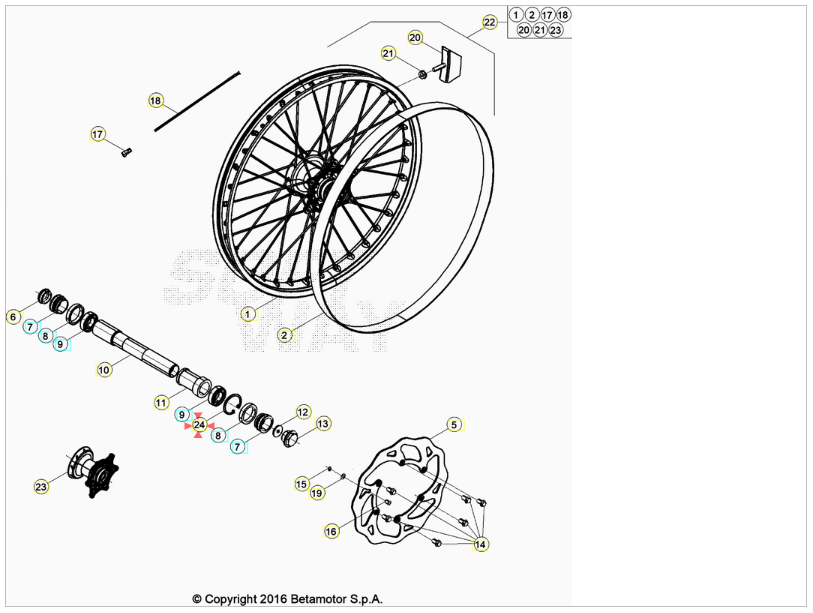 Anello d'arresto D.47X1,75 Beta RR 125/200/250/300 2T 2013-2023 RR 350/390/400/430/450/480/498 4T 2013-2023