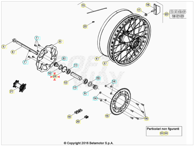 Anello d'arresto D.47X1,75 Beta RR 125/200/250/300 2T 2013-2023 RR 350/390/400/430/450/480/498 4T 2013-2023