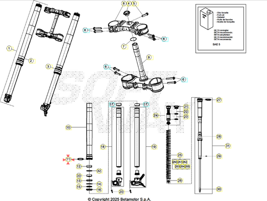 Anello di tenuta Beta RR 2T 125-250-300 Racing 20/26 RR 4T 350-390-430-480 Racing 20/26