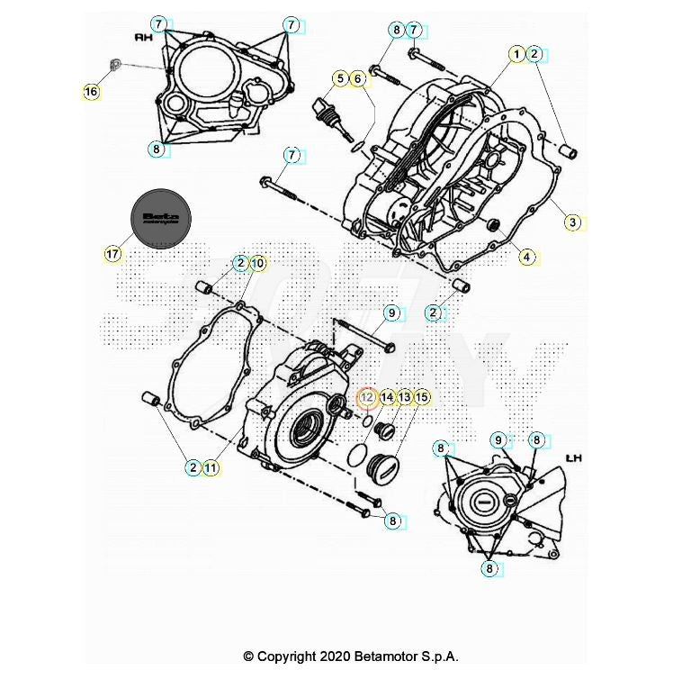 ANELLO O.R. D.13,5X2,2 X TAPPO BETA RR 125 4T LC 2013/2020