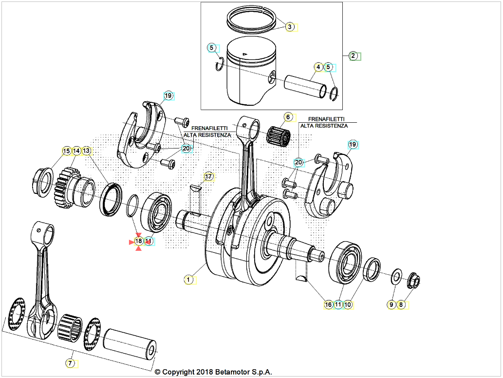Anello oring 21,95.25,51.1,78 Beta RR 125/200 2T 2018-2026