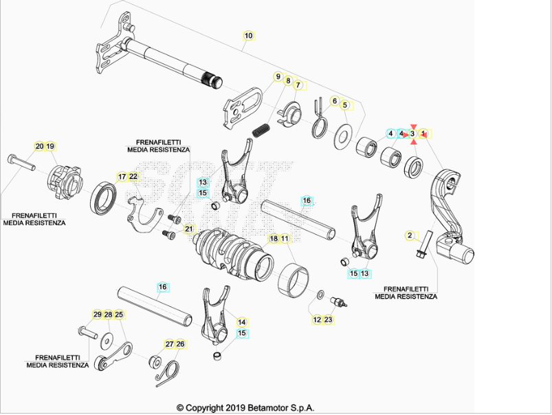 Anello Paraolio Leva Cambio 14X24X6 Beta RR 2T-4T (2010-2026) - Xtrainer (2015-2026) - RX 2T-4T