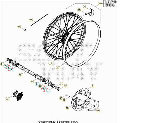 Anello Parapolvere 35.47.7 Beta RR 2T-4T (2005-2026) - Xtrainer (2015-2026) - Alp 4.0-X (2024-2025) RX 2T-4T (2023-2026) OEM 1066000000
