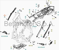 Attacco telaio posteriore destro Beta RR 125/200/250/300 2T 2013-2019 RR 350/390/400/430/450/480/498/520 4T 2010-2019