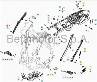 compare product Attacco telaio posteriore destro Beta RR 125/200/250/300 2T 2013-2019 RR 350/390/400/430/450/480/498/520 4T 2010-2019