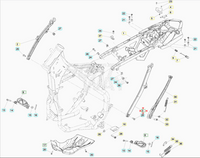 Attacco telaio posteriore sinistro Beta RR 250/300 2T 2013-2016 RR 350/390/400/430/450/480/498/520 4T 2010-2016