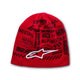 Berretto chaotic beanie Alpinestars logo rosso/nero