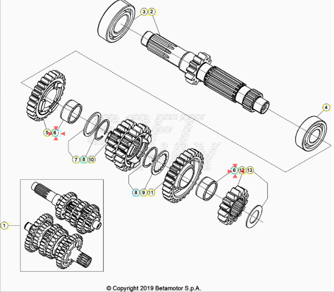 BOCCOLA A RULLI K 22.26.13 TN(APERTA) Beta RR 2T-4T 2010/2022 Xtrainer 2015/2022