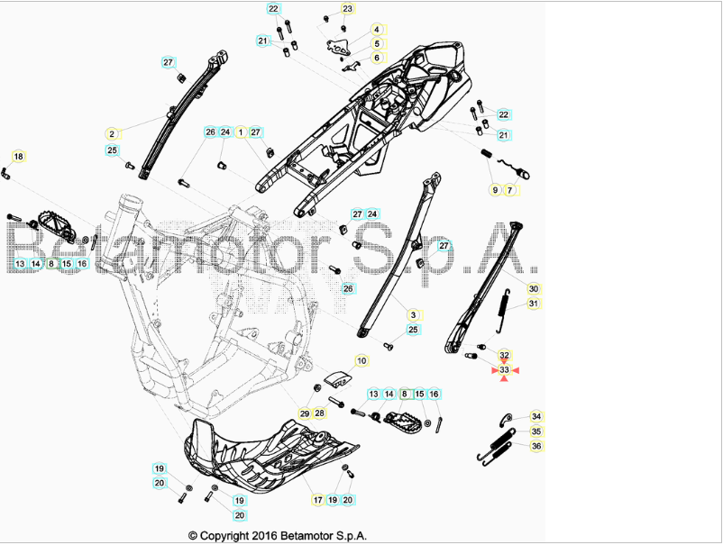 Bullone speciale cavalletto BETA RR 125-200-250-300 2T 2013/2026 RR 350-390-400-430-450-480-498-525 4T 2008/2026