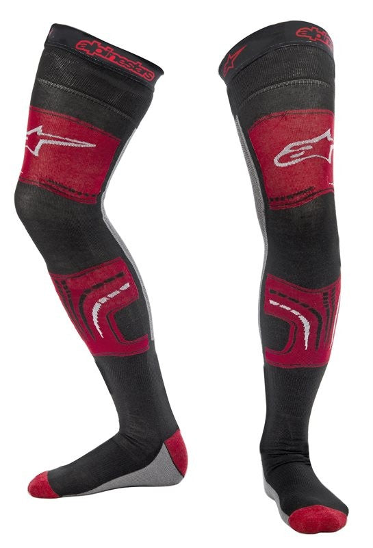 Calze cross Knee Brace Alpinestars Rosso Nero Grigio