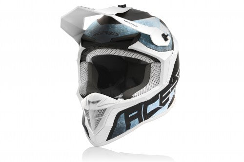 Casco cross Acerbis Linear Bianco/Azzurro