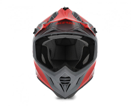 Casco cross Acerbis X-Track grigio/rosso opaco