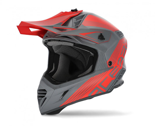Casco cross Acerbis X-Track grigio/rosso opaco