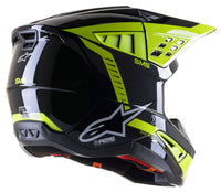 Casco cross S-M5 Beam Nero Antracite Giallo fluo lucido Alpinestars