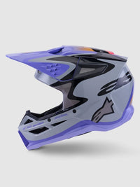 Casco cross SM3 Jettson Alpinestars Viola/Grigio/Nero Lucido