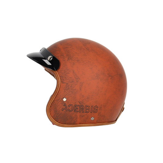 Casco demi jet Acerbis Skodela MARRONE