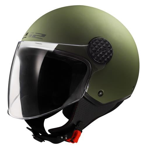 CASCO DEMI-JET SPHERE II VERDE MATT MILITARY GREEN LS2