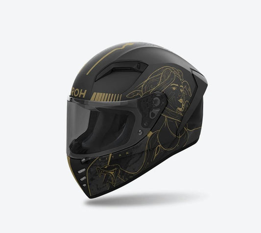 CASCO INTEGRALE AIROH CONNOR TITAN MATT NERO OPACO/ORO OPACO