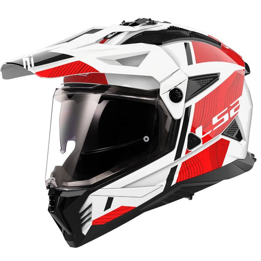 CASCO INTEGRALE TOURING PIONEER II HILL WHITE RED LS2