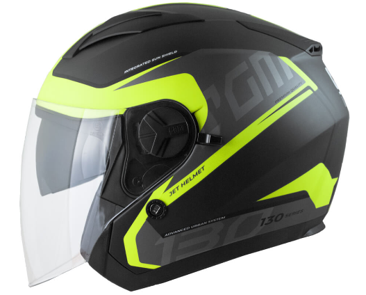 Casco jet CGM APACHE 130S nero/giallo fluo opaco