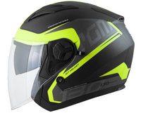 Casco jet CGM APACHE 130S nero/giallo fluo opaco