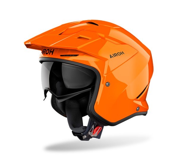 CASCO JET CON TESA AIROH KOMBAKT ARANCIO LUCIDO