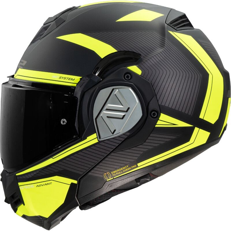 CASCO MODULARE RIBALTABILE ADVANT REVO NERO/GIALLO LS2