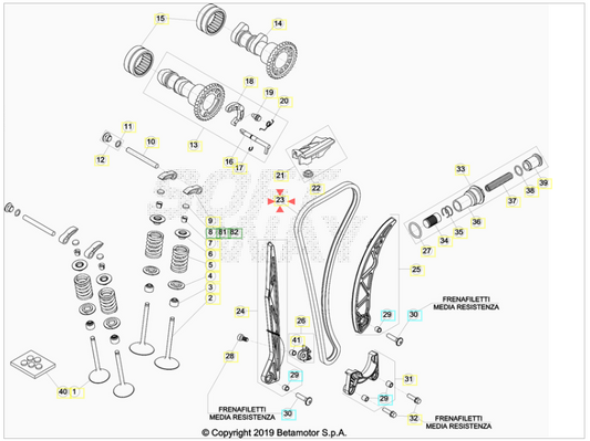 Catena distribuzione Z124 Beta RR 350 4T 2011-2025 RR 390/430/480 4T 2015-2025