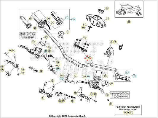 Cavallotto manubrio superiore Beta RR 125/200/250/300 2T RR 350/390/430/480 4T RACE/RACING 2024-2025