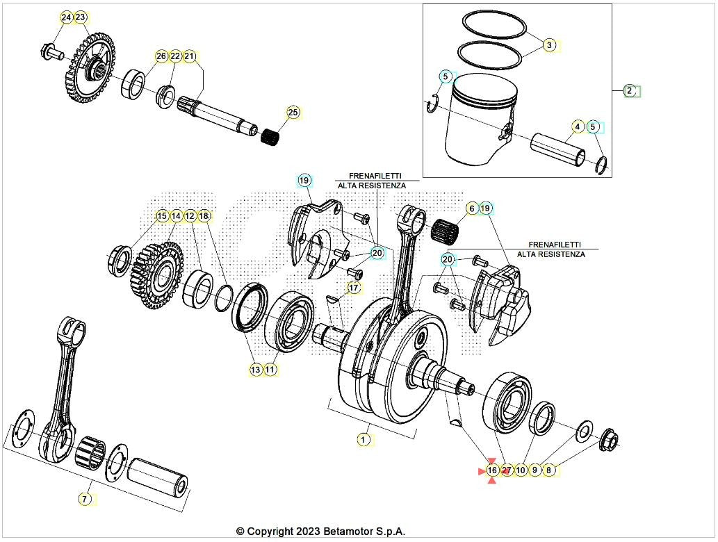 Chiavetta 3.5 Lato Volano Beta RR 2T-4T (2010-2026) - Xtrainer (2015-2026) OEM 1246020000