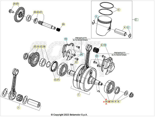Chiavetta 3.5 Lato Volano Beta RR 2T-4T (2010-2026) - Xtrainer (2015-2026) OEM 1246020000