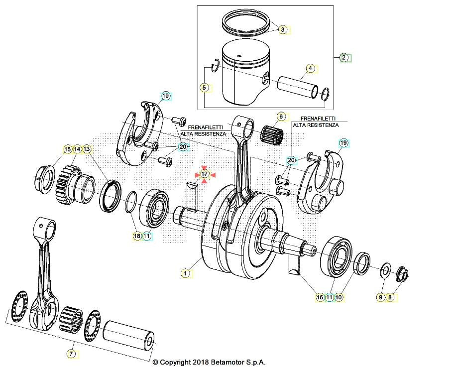 Chiavetta 4.5 lato frizione RR 125-200-250-300 2T 2013/2025 - CROSS RX 300 2T