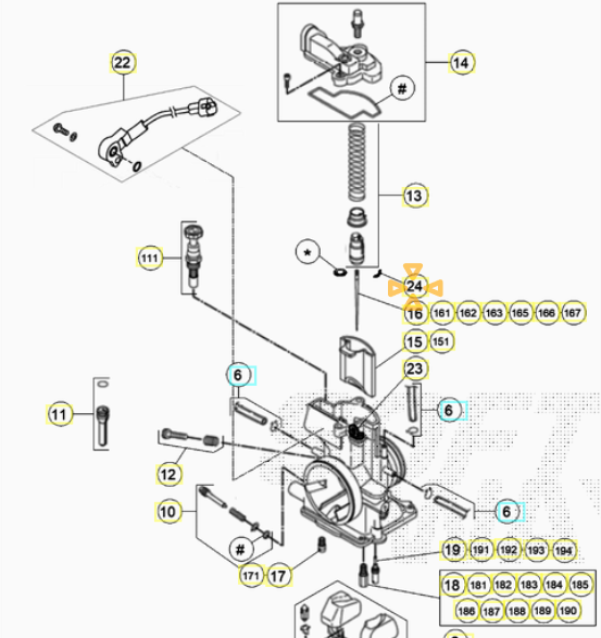 CLIP CARBURATORE KEIHIN Beta RR 2T 125-200-250-300 2013/2024