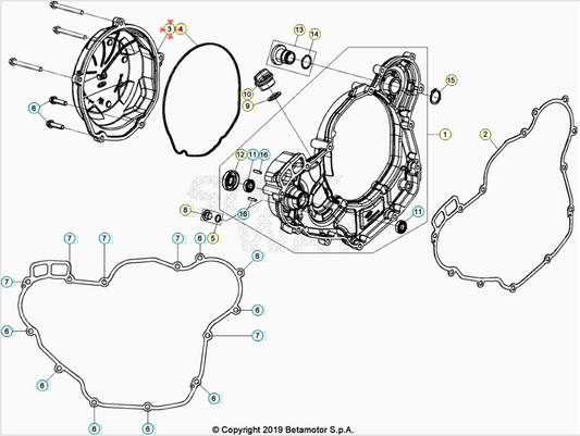 Coperchio frizione Beta RR 350 390 430 480 4T (2020-2026) OEM 03701006825 Usato