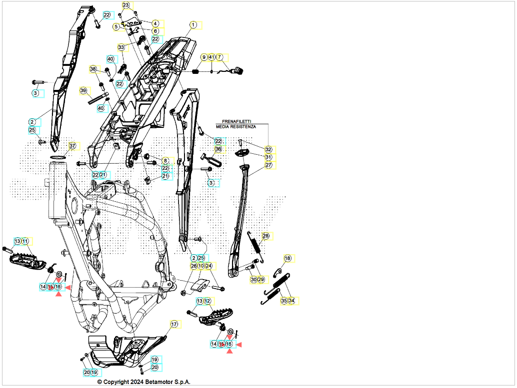 Copiglia Pedana Poggiapiedi Beta RR 2T-4T (2005-2026) - Xtrainer (2015-2026) - RX 2T-4T (2023-2026) OEM 1281993000
