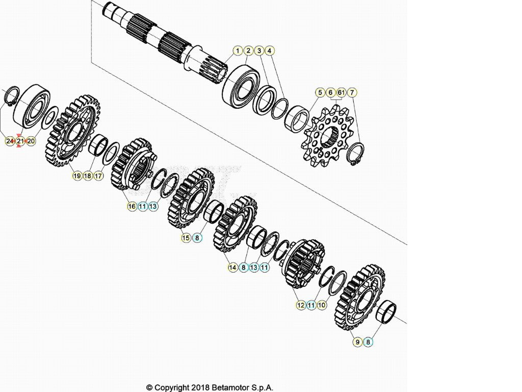Cuscinetto (6203) JR2 C3 Albero Primario / Secondario Beta RR 2T-4T (2010-2026) - Xtrainer (2015-2026) OEM 1295605000