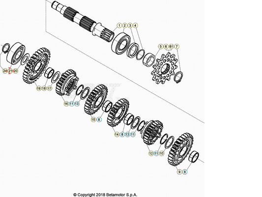 Cuscinetto (6203) JR2 C3 Albero Primario / Secondario Beta RR 2T-4T (2010-2026) - Xtrainer (2015-2026) OEM 1295605000