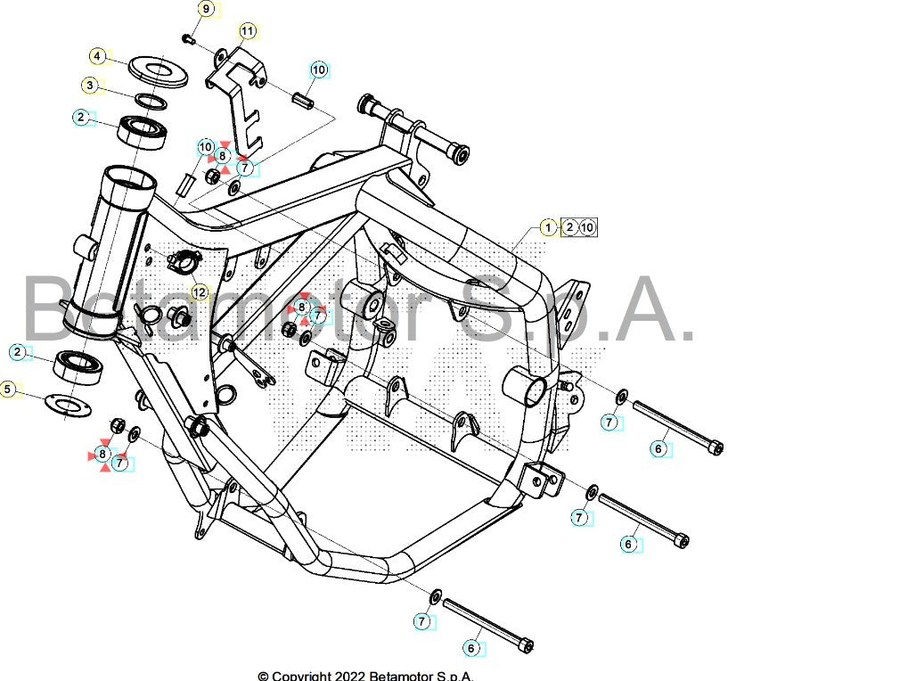 Dado autobloccante 8 alto vite motore Beta RR 50 2012/2025
