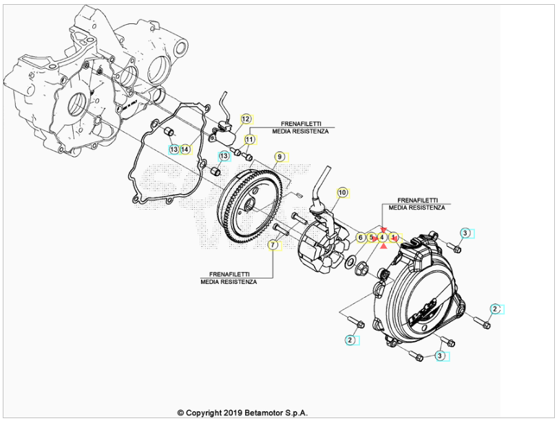 Dado Beta RR 125/200/250/300 2T 2013-2023 RR 350/390/400/430/450/480/498/520/525 4T 2005-2023