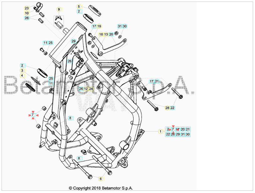 Dado M10X1.25 Beta RR 125/200/250/300 2T 2013-2024 RR 350/390/400/430/450/480/498 4T 2012-2024