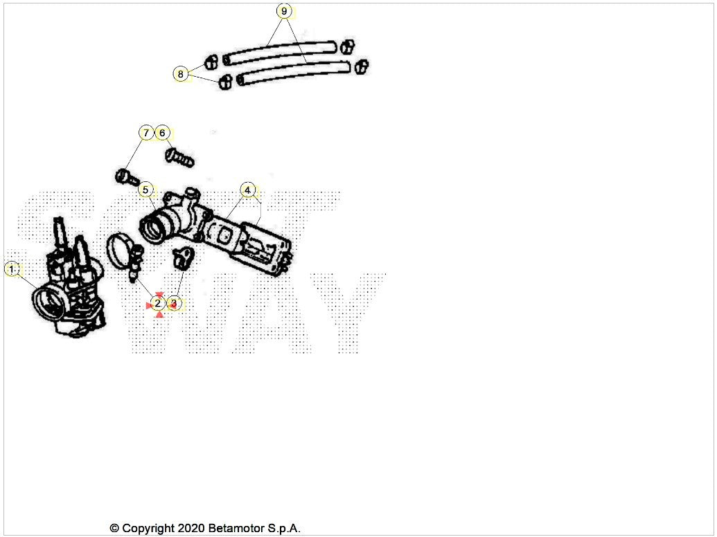 Rondella D.12 x dado frizione Beta RR 50 2T (2005-2026) OEM 3401560000