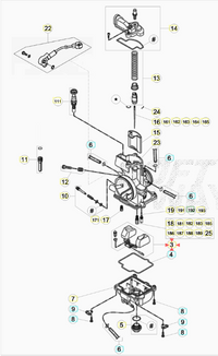 Galleggiante completo Beta Beta RR 2T 125/200/250/300 2015/2023 Xtrainer 2015/2023