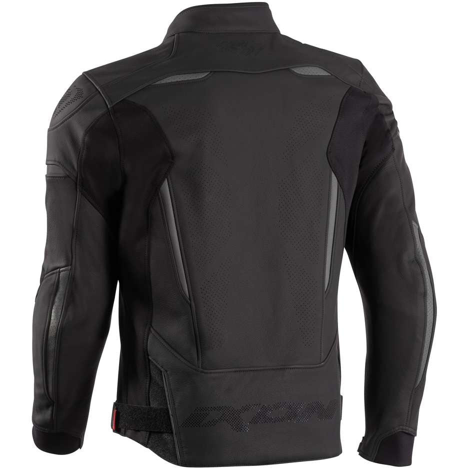 GIACCA IXON IN PELLE CEROS NERO/ANTRACITE