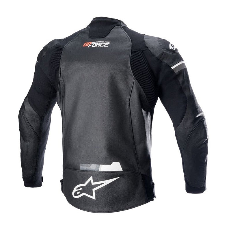 Giacca pelle Gp Force Leather Alpinestars nero/bianco