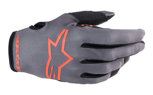 Guanti Cross Radar Grigio Rosso Neon Alpinestars