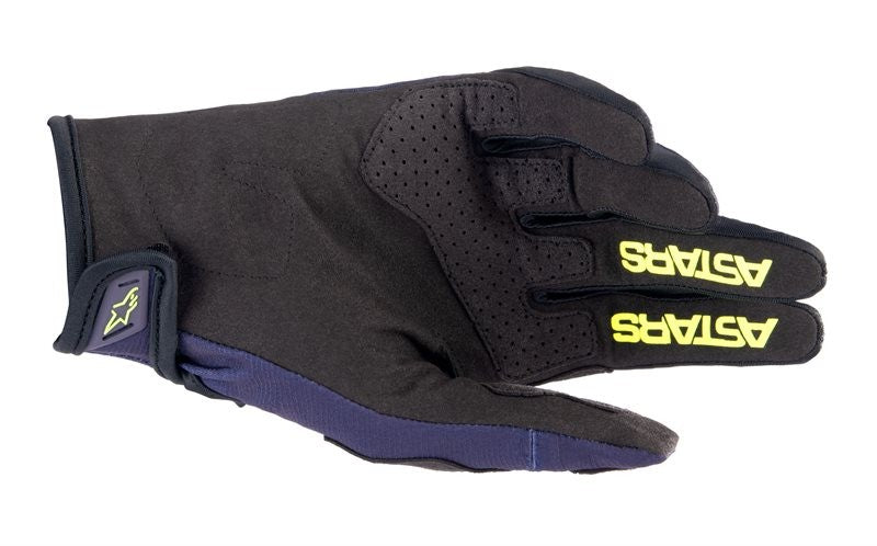Guanti Cross Techstar blu navy oro Alpinestars